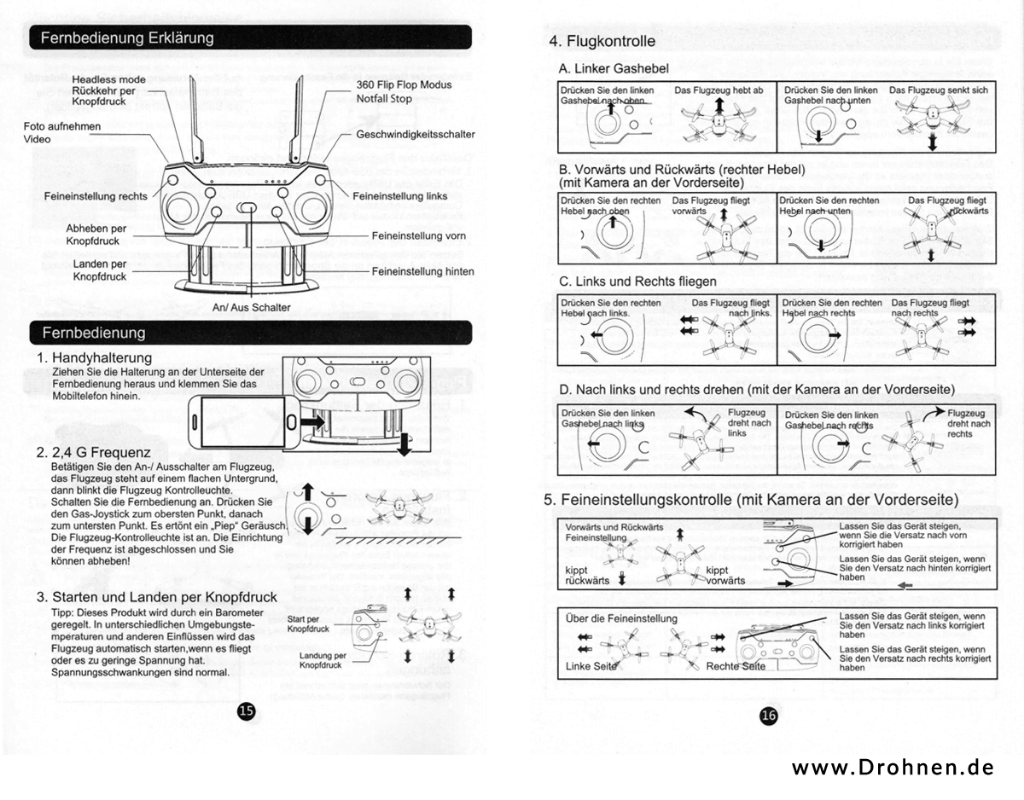 Drone X Pro Eachine E58 Anleitung deutsch Seite 3 1